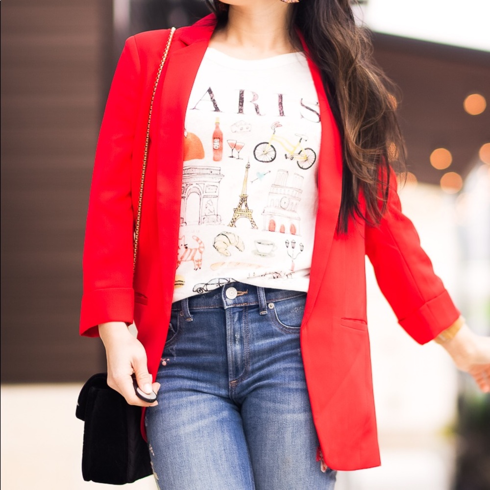 Express red boyfriend blazer